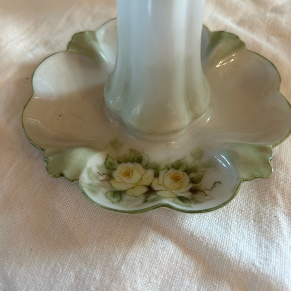 Antique yellow rose hat pin holder, hat pin, hand painted, cottage, Victorian - Picture 2 of 5